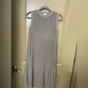 Brunello Cucinelli - Mudd Lurex Linen
Pleated Sleeveless Dress
